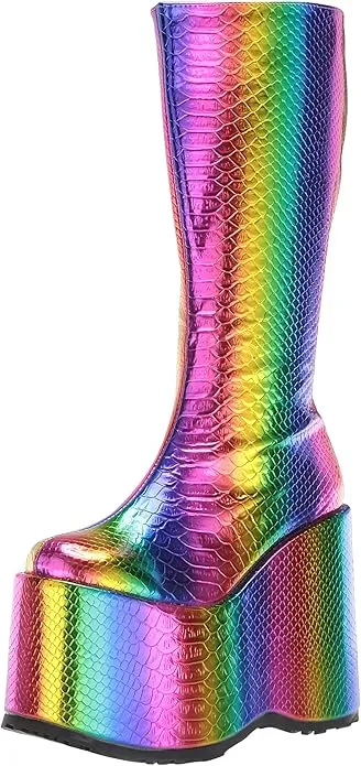 Amara-500 Reptile Skin Chunky Knee Boots