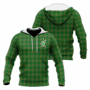 Ancketill Irish Clan Tartan Knitted Hoodie with Coat of Arms