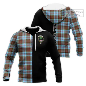 Anderson Ancient Tartan Knitted Hoodie with Family Crest and Half Of Me Style