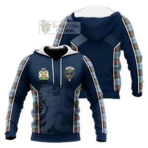 Anderson Ancient Tartan Knitted Hoodie with Family Crest and Lion Rampant Vibes Sport Style