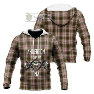 Anderson Dress Tartan Knitted Hoodie with Family Crest DNA In Me Style