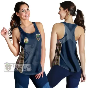 Anderson Dress Tartan Women's Racerback Tanks with Family Crest and Lion Rampant Vibes Sport Style