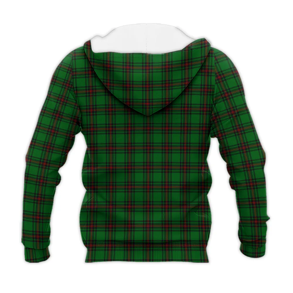 Anstruther Tartan Knitted Hoodie with Family Crest