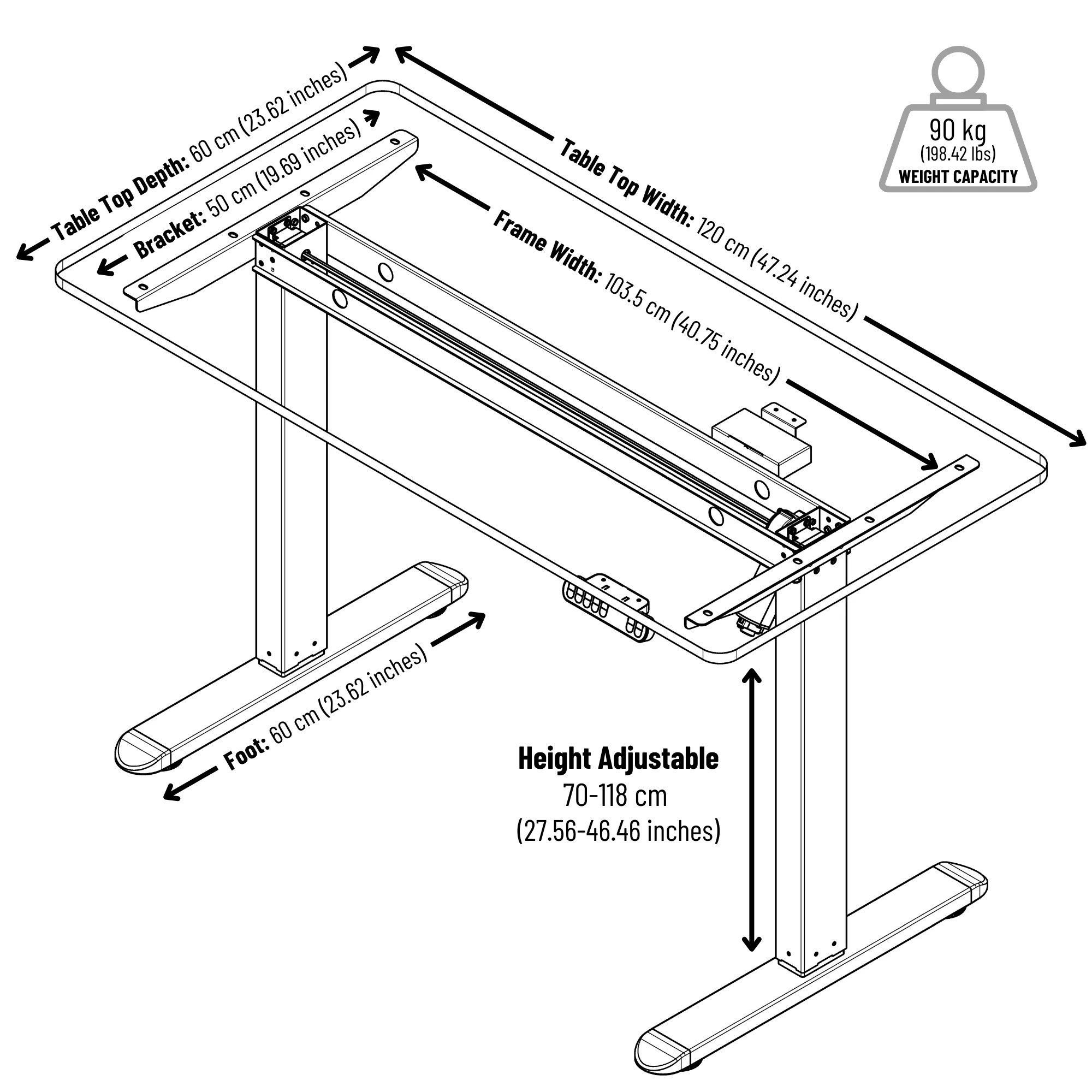 AnthroDesk Sit to Stand Height Adjustable Programmable Standing Desk Workstation with Table Top (2024)