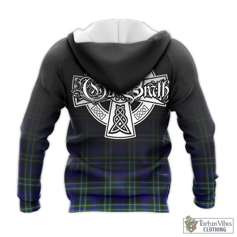 Arbuthnot Modern Tartan Knitted Hoodie Featuring Alba Gu Brath Family Crest Celtic Inspired