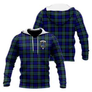 Arbuthnot Modern Tartan Knitted Hoodie with Family Crest