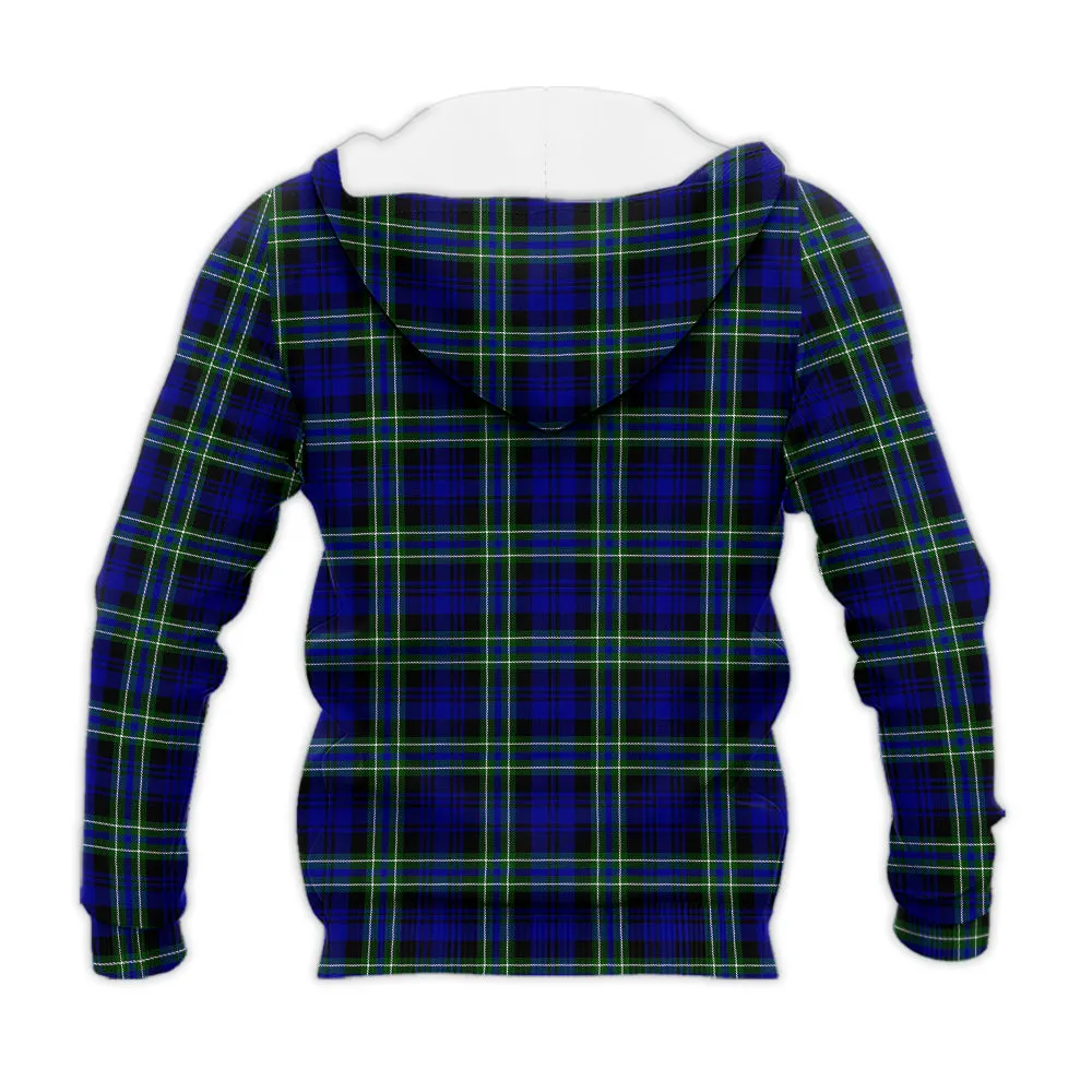 Arbuthnot Modern Tartan Knitted Hoodie with Family Crest