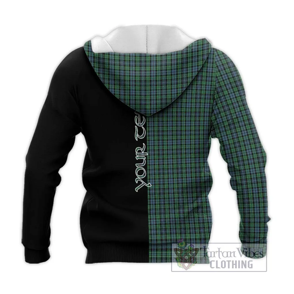 Arbuthnot Tartan Knitted Hoodie with Family Crest and Half Of Me Style
