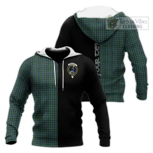 Arbuthnot Tartan Knitted Hoodie with Family Crest and Half Of Me Style