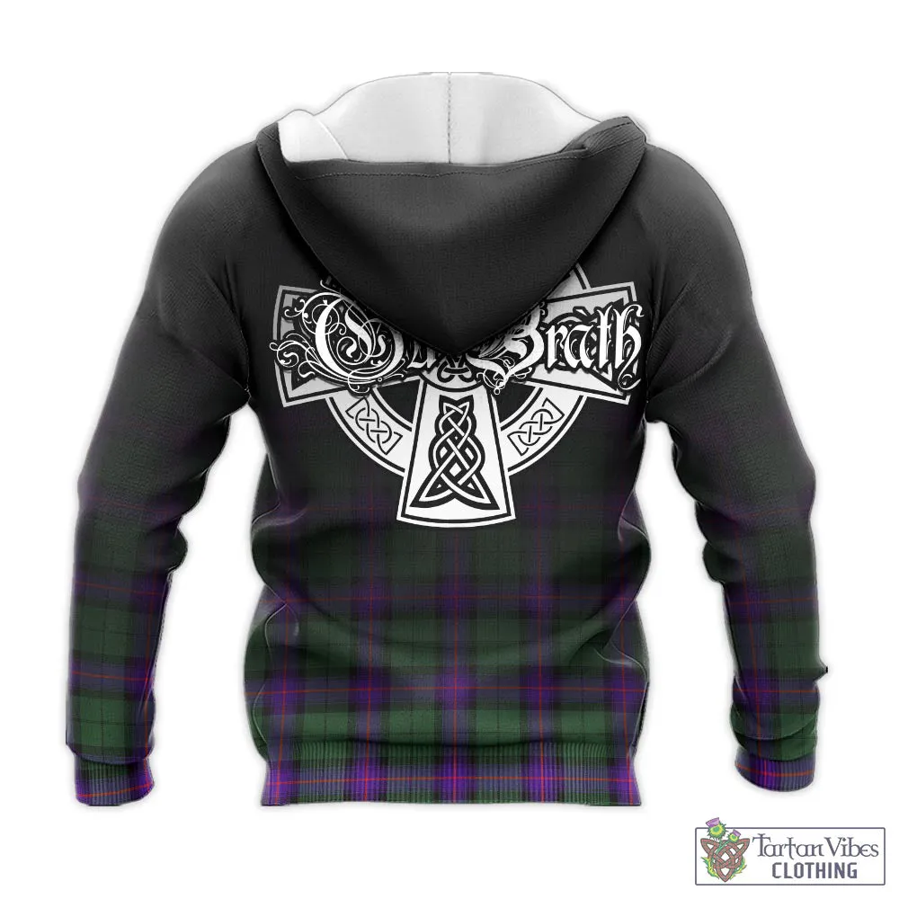 Armstrong Modern Tartan Knitted Hoodie Featuring Alba Gu Brath Family Crest Celtic Inspired