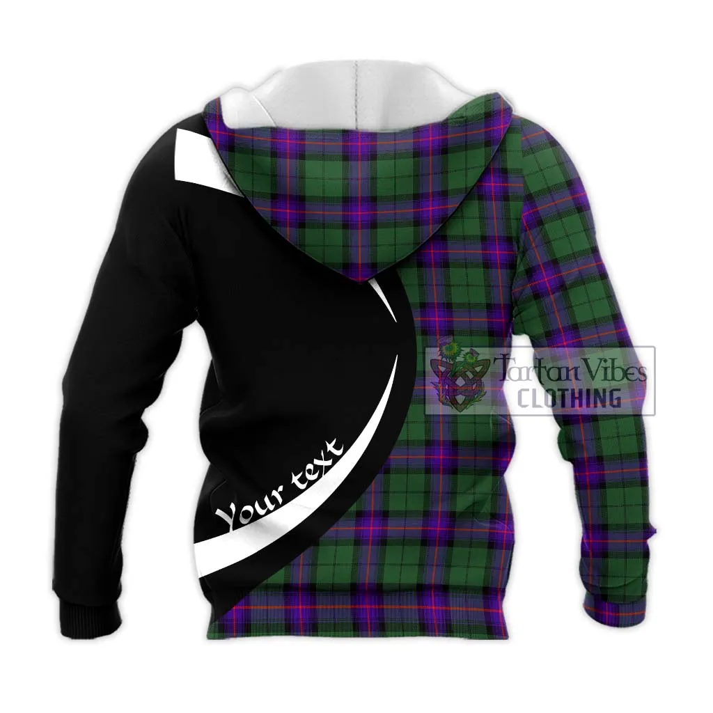 Armstrong Modern Tartan Knitted Hoodie with Family Crest Circle Style