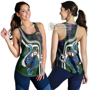 Armstrong Modern Tartan Women's Racerback Tanks with Epic Bagpipe Style