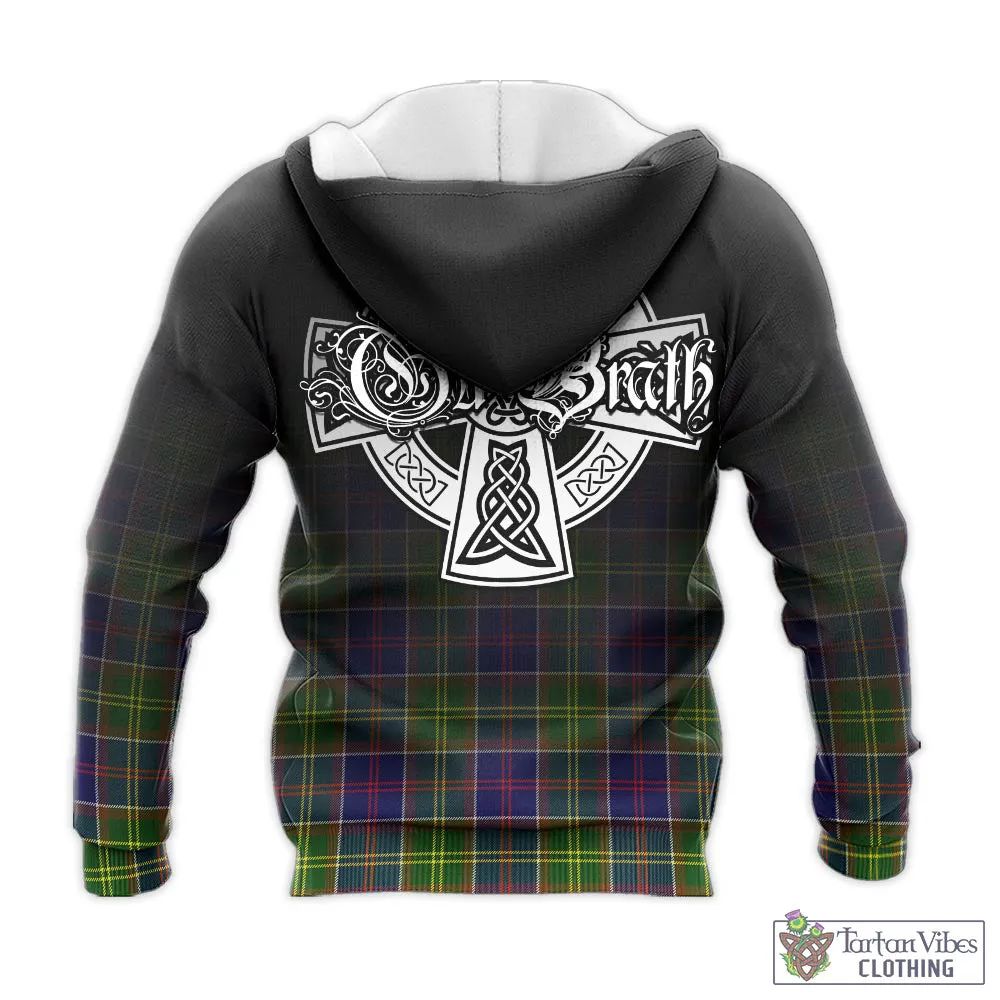 Arnott Tartan Knitted Hoodie Featuring Alba Gu Brath Family Crest Celtic Inspired