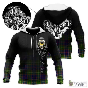 Arnott Tartan Knitted Hoodie Featuring Alba Gu Brath Family Crest Celtic Inspired