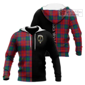 Auchinleck (Affleck) Tartan Knitted Hoodie with Family Crest and Half Of Me Style