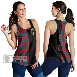 Auchinleck (Affleck) Tartan Women's Racerback Tanks with Family Crest and Half Of Me Style