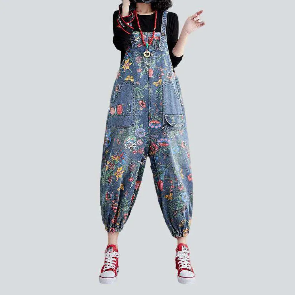 Baggy women's painted jean dungaree