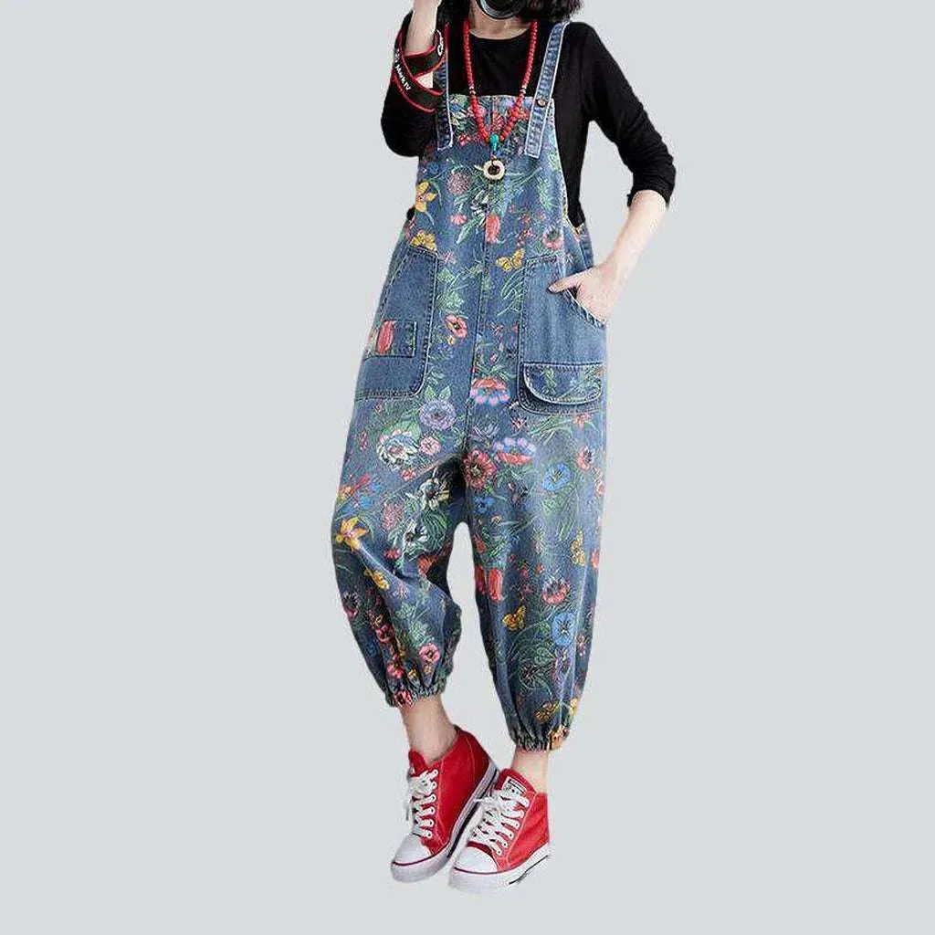 Baggy women's painted jean dungaree