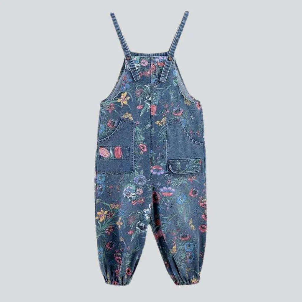 Baggy women's painted jean dungaree