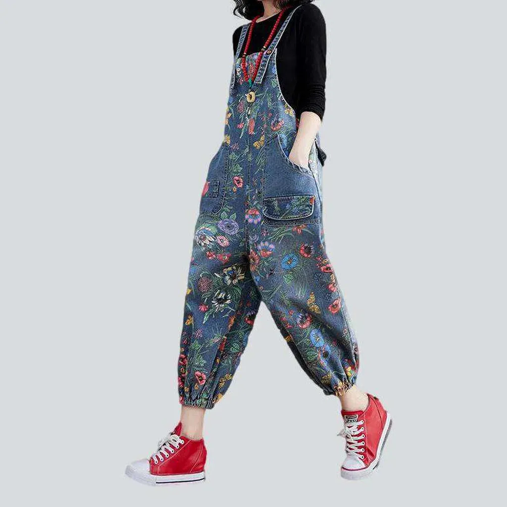 Baggy women's painted jean dungaree