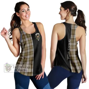 Baillie Dress Tartan Women's Racerback Tanks with Family Crest and Half Of Me Style