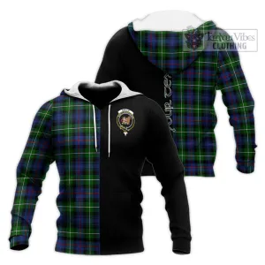 Baillie Tartan Knitted Hoodie with Family Crest and Half Of Me Style