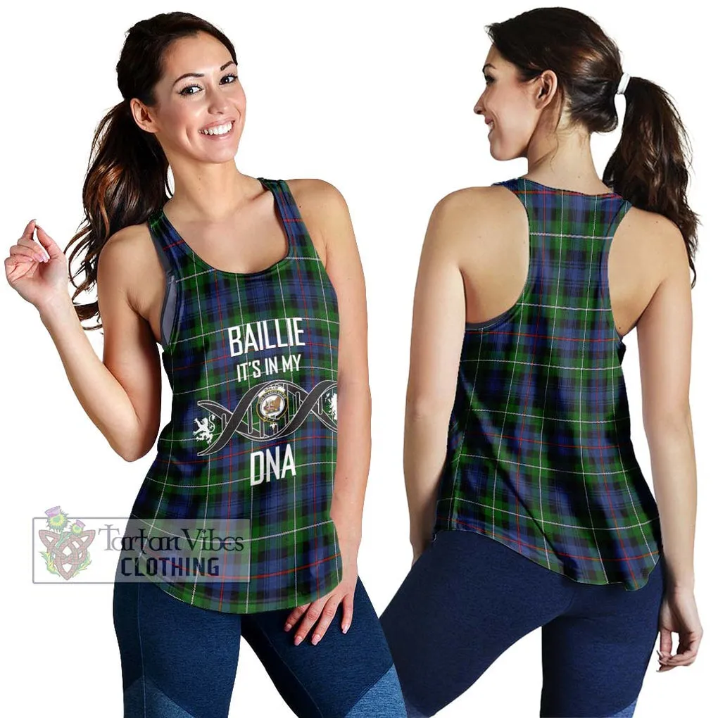 Baillie Tartan Women's Racerback Tanks with Family Crest DNA In Me Style