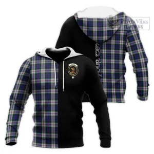 Baird Dress Tartan Knitted Hoodie with Family Crest and Half Of Me Style