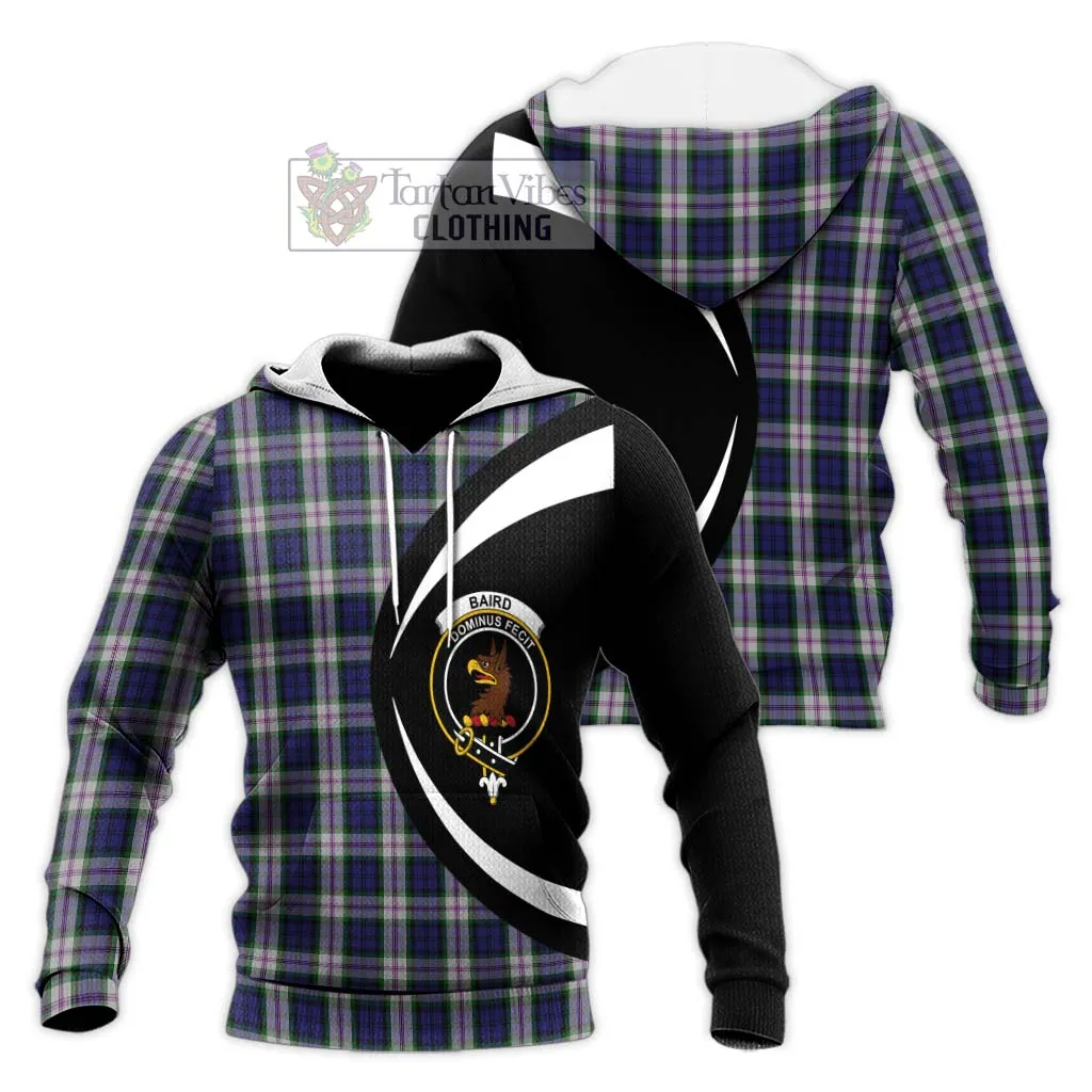 Baird Dress Tartan Knitted Hoodie with Family Crest Circle Style