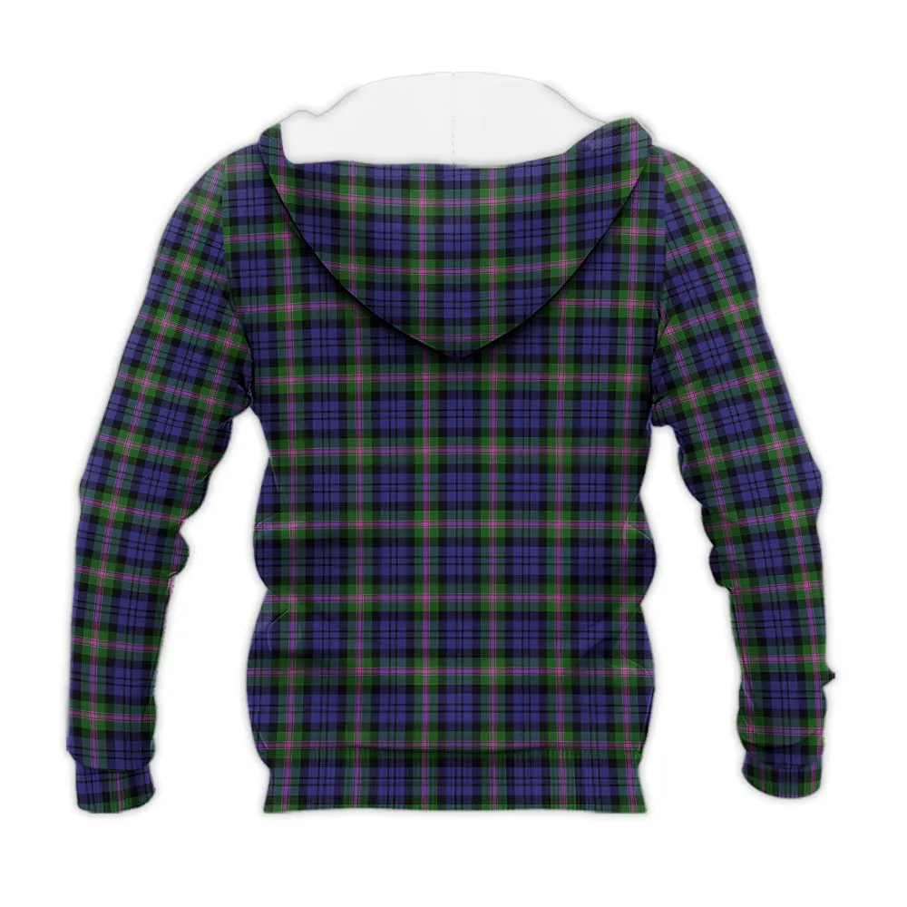 Baird Modern Tartan Knitted Hoodie with Family Crest