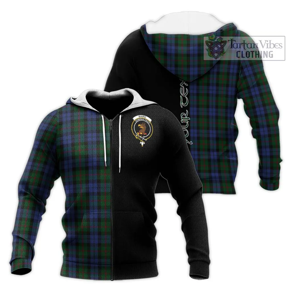 Baird Tartan Knitted Hoodie with Family Crest and Half Of Me Style