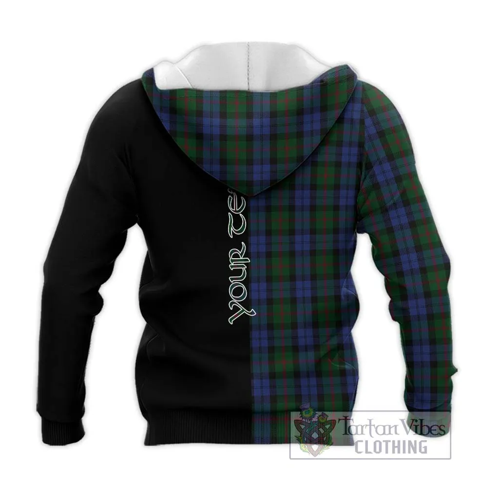 Baird Tartan Knitted Hoodie with Family Crest and Half Of Me Style