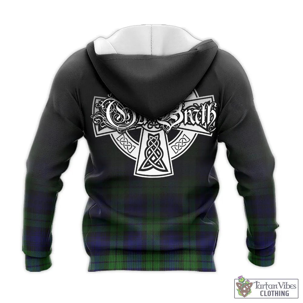 Bannatyne Tartan Knitted Hoodie Featuring Alba Gu Brath Family Crest Celtic Inspired