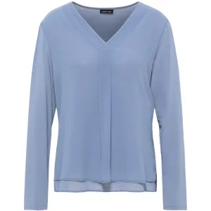 Barbara Lebek Pleat-Front Blouse in Blue