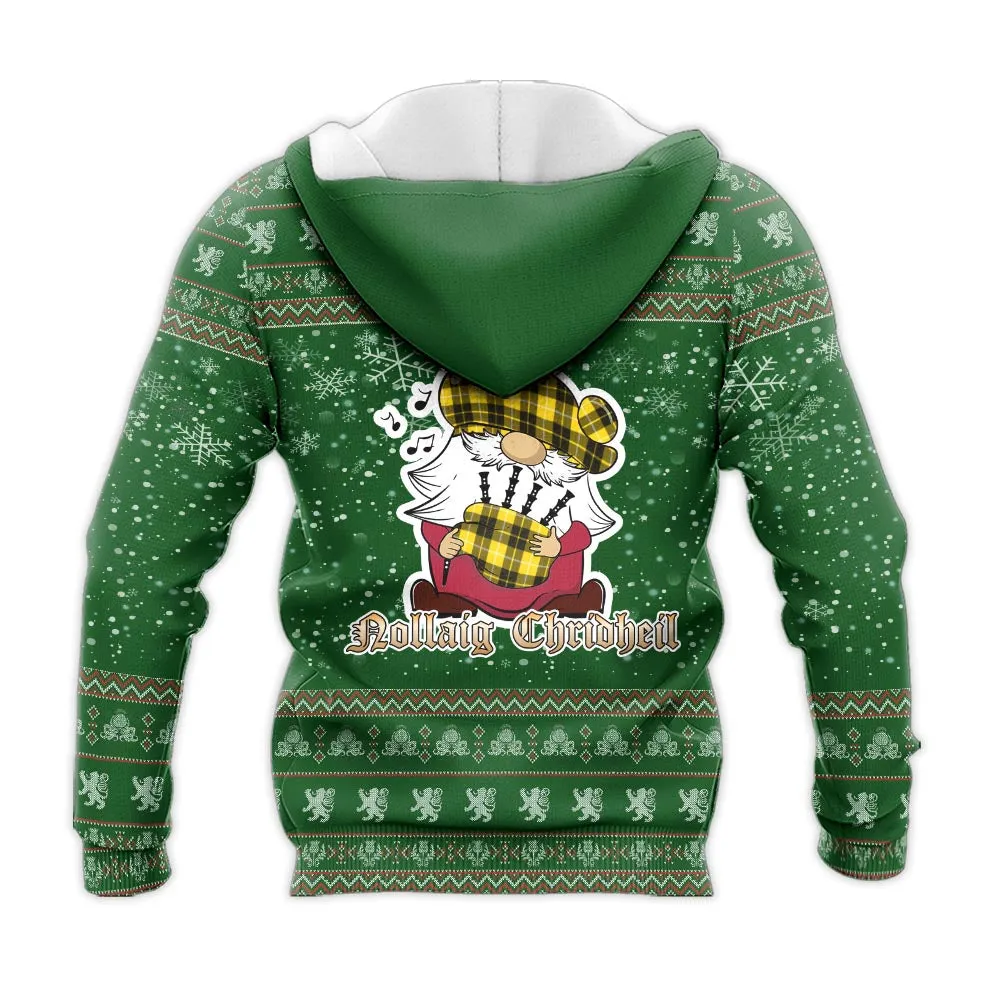 Barclay Dress Modern Clan Christmas Knitted Hoodie with Funny Gnome Playing Bagpipes