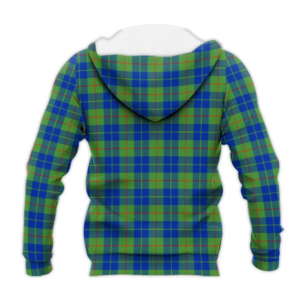 Barclay Hunting Ancient Tartan Knitted Hoodie with Family Crest