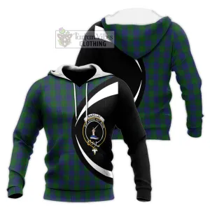 Barclay Tartan Knitted Hoodie with Family Crest Circle Style