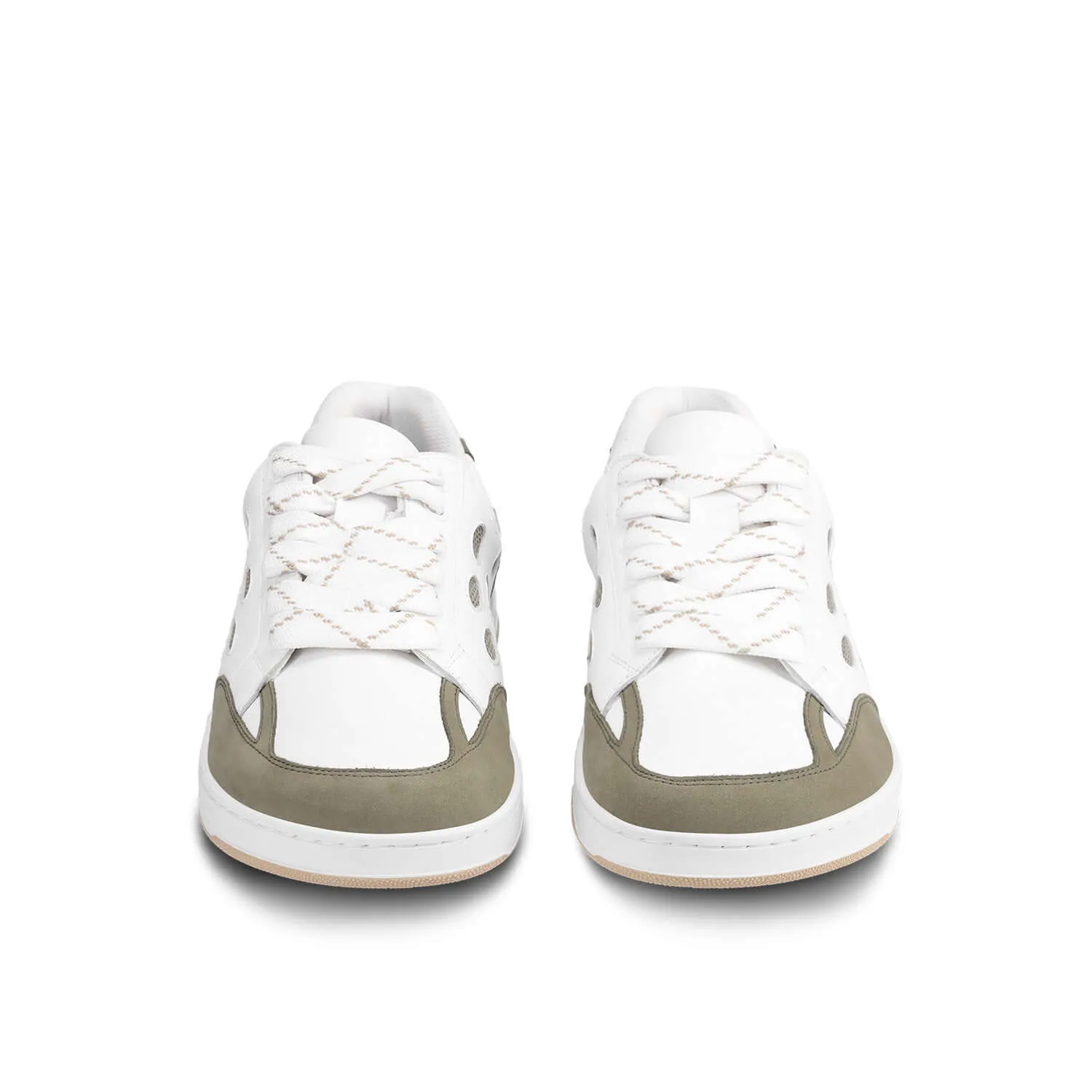 Barefoot Sneakers Barebarics Fusion - White & Army Brown