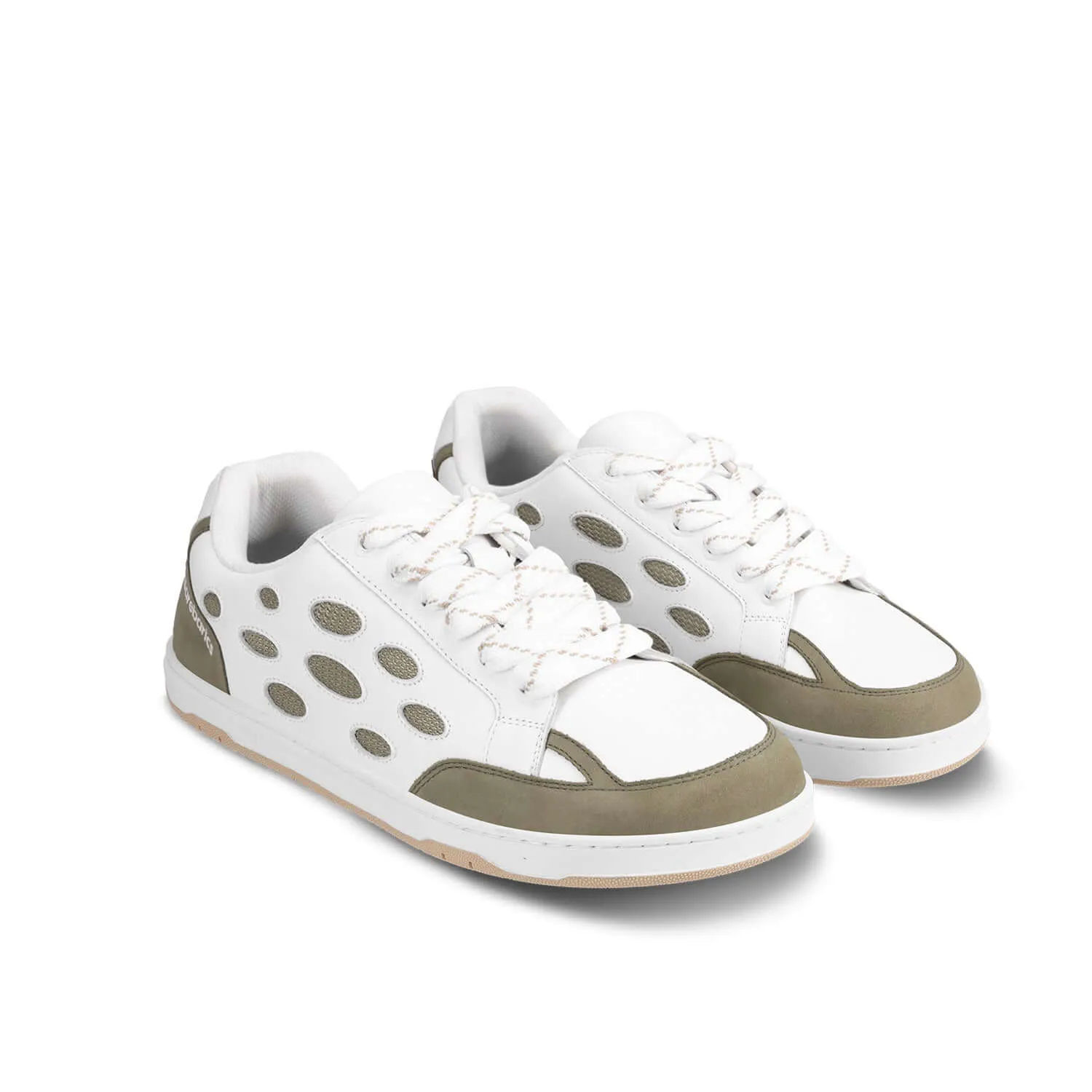 Barefoot Sneakers Barebarics Fusion - White & Army Brown