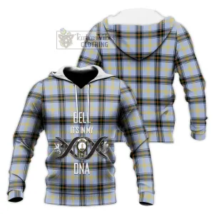 Bell of the Borders Tartan Knitted Hoodie with Family Crest DNA In Me Style