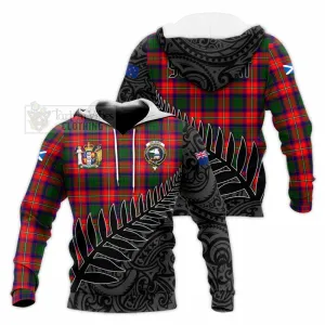 Belshes (Belsches) Crest Tartan Knitted Hoodie with New Zealand Silver Fern Half Style