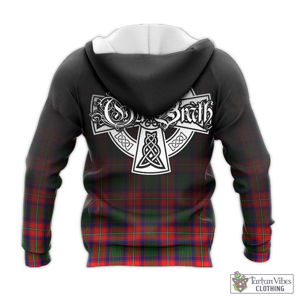 Belshes Tartan Knitted Hoodie Featuring Alba Gu Brath Family Crest Celtic Inspired