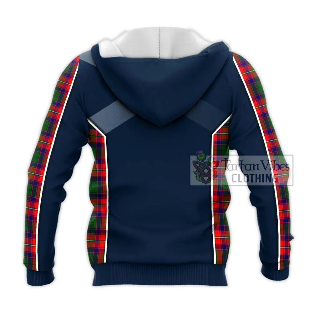 Belshes Tartan Knitted Hoodie with Family Crest and Lion Rampant Vibes Sport Style