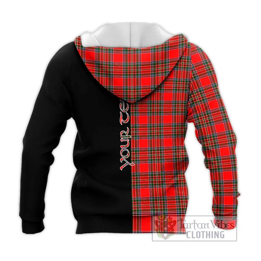 Binning Tartan Knitted Hoodie with Family Crest and Half Of Me Style