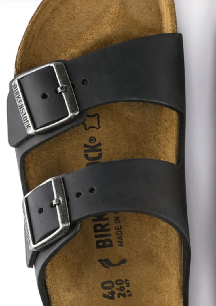 Birkenstock Arizona  Black Oiled Leather Regular