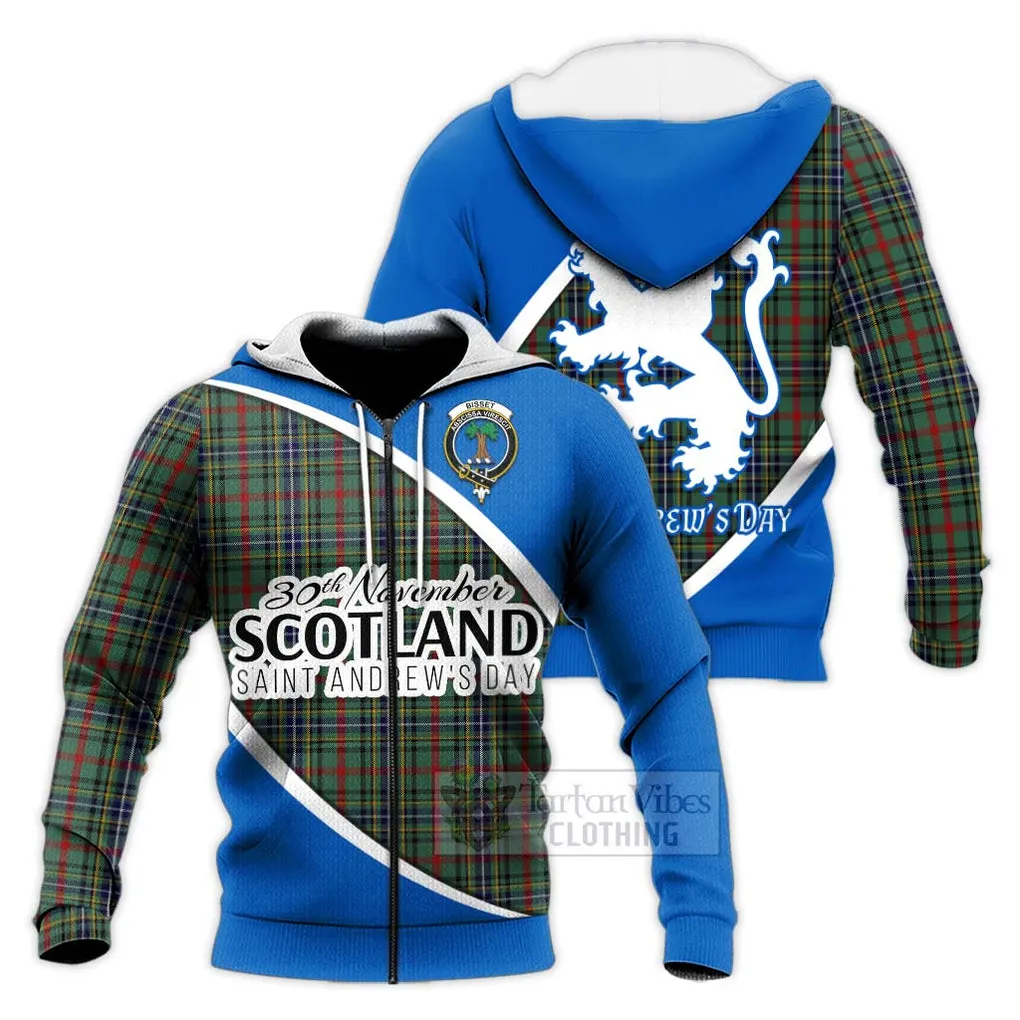 Bisset Family Crest Tartan Knitted Hoodie Celebrate Saint Andrew's Day in Style