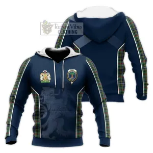 Bisset Tartan Knitted Hoodie with Family Crest and Lion Rampant Vibes Sport Style