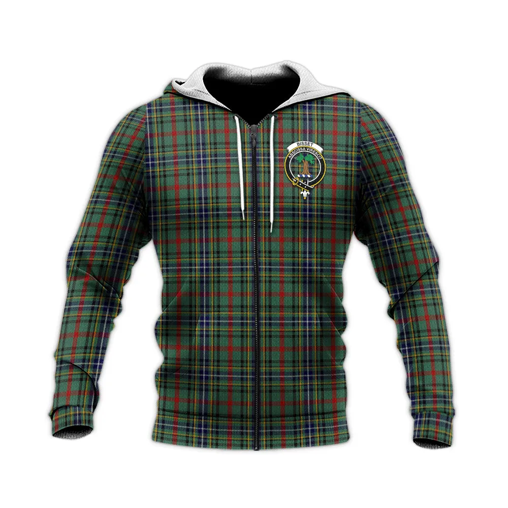 Bisset Tartan Knitted Hoodie with Family Crest