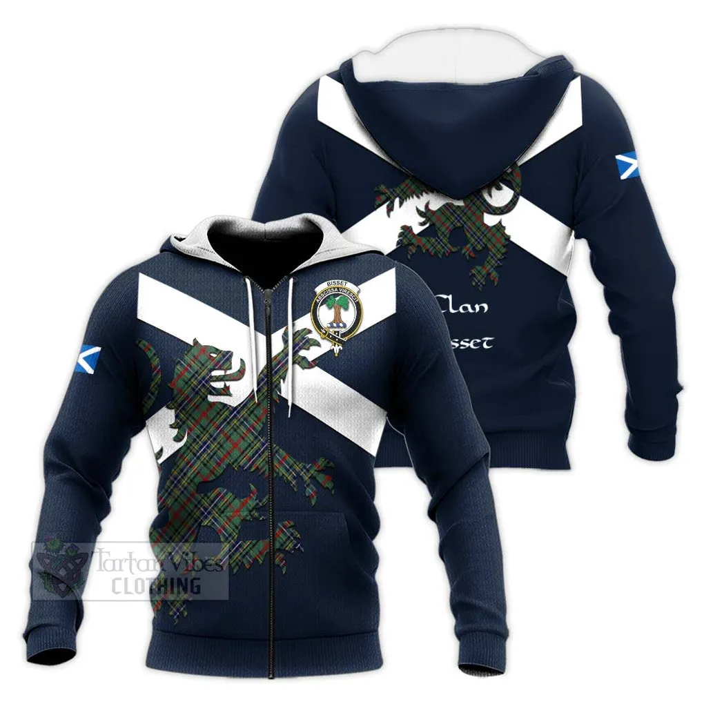 Bisset Tartan Lion Rampant Knitted Hoodie Proudly Display Your Heritage with Alba Gu Brath and Clan Name