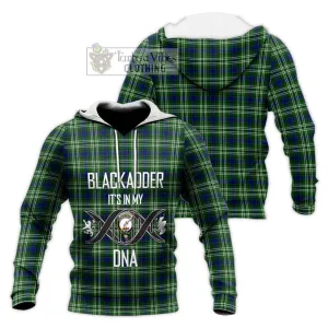 Blackadder Tartan Knitted Hoodie with Family Crest DNA In Me Style